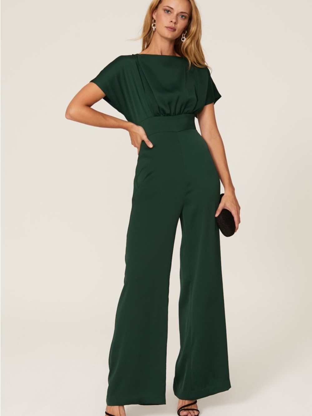 Alexia Admor Forest Green Wide-Leg Jumpsuit